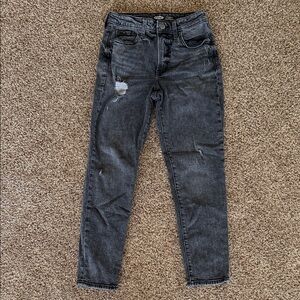 Old Navy OG Straight High Rise Distressed black Jeans women’s size 2